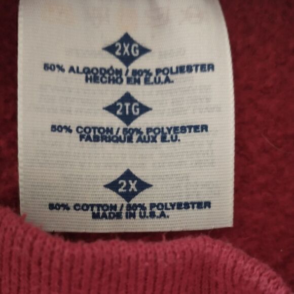 Vintage 90s Jerzees Blank Sweatshirt Pullover 2X Red 2XL USA Mens Womens Fleece. - Picture 14 of 15